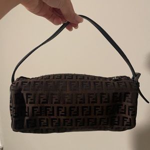 FENDI BROWN ZUCCHINO MINI BARREL BAG